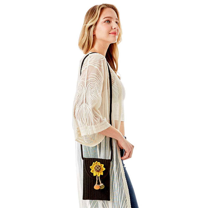 Black Sunflower Patch Accented Mini Straw Crossbody Bag, these straw Crossbody Bag are designed with Sunflower Patch, looking lovely and attractive; they are lightweight to carry and durable to serve you for a long time, giving you good use feeling; Easy to carry specially when you need hands-free, fun, vibrant colors casual or a night out on the town or hang out on the beach. Perfect Birthday Gift, Valentine's Day Gift, Anniversary Gift, Loved One Gift, Mother's Day Gift, Vacation, etc