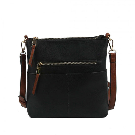 Black Vegan Zip Pocket Crossbody Bag Faux Leather Zip Pocket Crossbody Bag Zipper top closure, lined interior, adjustable strap, accessorize like the ultimate fashionista, small crossbody will be your new favorite accessory. Perfect Birthday Gift, Anniversary Gift, Thank you Gift, Just Because Gift, Everyday Day to Night Bag