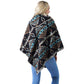 Black Western Pattern Poncho, adds gorgeousness and confidence in your beauty. Lightweight and Breathable Fabric, Comfortable to Wear. Suitable for any Occasions in Spring, Summer, and Autumn. It fits with any outfit and any place. Perfect gift for Wife, Mom, Birthday, Holiday, Christmas, Anniversary, Fun night out. Make your moment stylish and attractive.