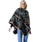 Black Western Pattern Poncho, adds gorgeousness and confidence in your beauty. Lightweight and Breathable Fabric, Comfortable to Wear. Suitable for any Occasions in Spring, Summer, and Autumn. It fits with any outfit and any place. Perfect gift for Wife, Mom, Birthday, Holiday, Christmas, Anniversary, Fun night out. Make your moment stylish and attractive.