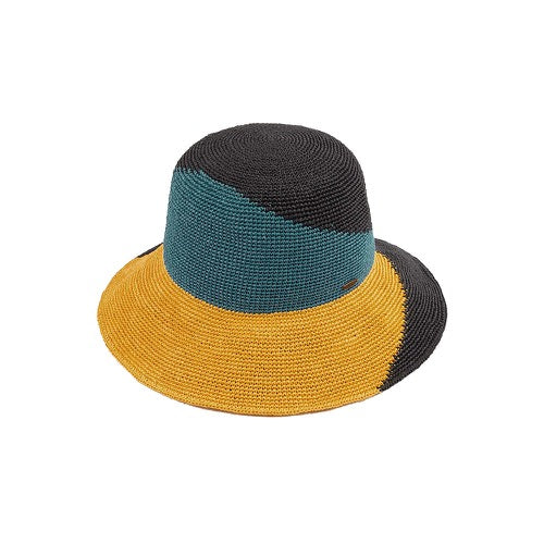 Black Blue Mustard C.C Handmade Two-Tone Paper Crochet Sun Hat Beach Hat, eco-friendly hat whether basking under the sun at the beach, by the pool & kicking back with friends at the lake, a great hat keeps you cool. Perfect Birthday Gift, Mother's Day Gift, Anniversary Gift, Vacation Getaway, Thank you Gift, Color Hat, Crochet Straw Hat