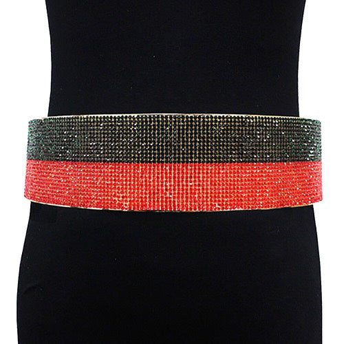 Black and Red Rhinestone Pave Embellished Metal Waist Belt Glamorous Rhinestone Belt, luminous crystals add luxurious shine to this eye-catching rhinestone belt, dare to dazzle with this radiant accessory, coordinates with any ensemble, ideal for Bride, Wedding, Prom, Sweet 16, Quinceanera, Graduation, Party, Cocktail. Perfect Gift.