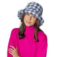 Blue Checkered Faux Fur Bucket Hat, Show your excellent choice with this chic Faux Fur Bucket Hat. Have fun and look Stylish anywhere outdoors. Great for covering up when you are having a bad hair day. Perfect for protecting you from the sun, rain, wind, snow, beach, pool, camping, or any outdoor activities. Amps up your outlook with confidence with this trendy bucket hat.