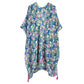 Blue Flower Patterned Cover Up Kimono Poncho. Lightweight and soft brushed fabric exterior fabric that make you feel more comfortable. Great for dating, hanging out, daily wear, vacation, travel, shopping, holiday attire, office, work, outwear, fall, spring or early winter. Perfect Gift for Wife, Mom, Birthday, Holiday, Anniversary, Fun Night Out.
