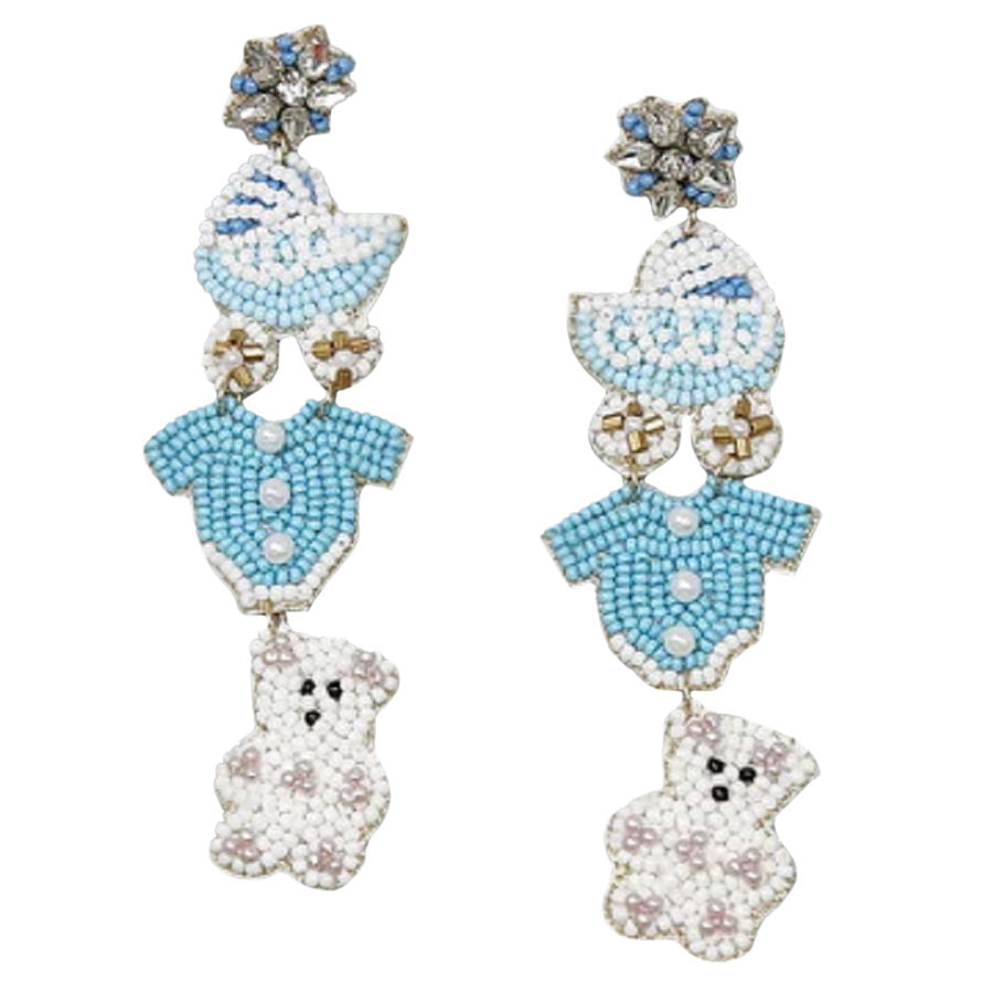 Blue Baby Tiered Seed Bead Earrings, these beautiful and lightweight seed bead earrings are designed with baby tiered . These baby tiered seed bead earrings will be the highlight of any outfit and add a touch of whimsy to your costume jewelry collection! Get into the holiday spirit with our gorgeous handcrafted earrings. 