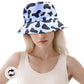 Blue Cow Patterned Reversible Bucket Hat, lightweight fabric provides you sun protection while the sun is beating down and keep you cool and comfortable. You can easily fold this bucket hat and put it in any backpack. This cow patterned animal theme bucket hats is perfect for travel, beach, vacation, trip, outdoor activities, street strolling, fishing for the sun protection headwear.