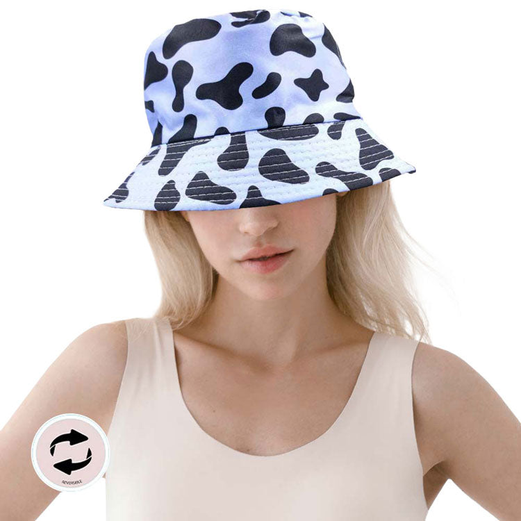 Blue Cow Patterned Reversible Bucket Hat, lightweight fabric provides you sun protection while the sun is beating down and keep you cool and comfortable. You can easily fold this bucket hat and put it in any backpack. This cow patterned animal theme bucket hats is perfect for travel, beach, vacation, trip, outdoor activities, street strolling, fishing for the sun protection headwear.