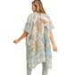 Blue Flower Leaf Print Cover-Up Kimono Poncho, Absolutely fab for this summer & spring season to amp up your attire & make you comfortable in dressing up. These kimonos feature a beautiful flower leaf pattern that is easy to pair with so many tops. Lightweight and breathable fabric, comfortable to wear.