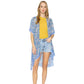 Blue Flower Leaf Printed Cover Up Kimono Poncho, This timeless Kimono Poncho is Soft, Lightweight and Breathable Fabric, Comfortable to Wear. Sophisticated, flattering and cozy, this Poncho drapes beautifully for a relaxed, pulled-together look. Suitable for Weekend, Work, Holiday, Beach, Party, Club, Night, Evening, Date, Casual and Other Occasions in Spring, Summer and Autumn. 