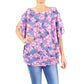 Blue Flower Printed Slit Round Poncho, on trend & fabulous, a luxe addition to any weather ensemble. The perfect accessory, luxurious, trendy, super soft chic capelet, keeps you very comfortable. You can throw it on over so many pieces elevating any casual outfit! Perfect Gift for Wife, Mom, Birthday, Holiday, Anniversary, Fun Night Out.