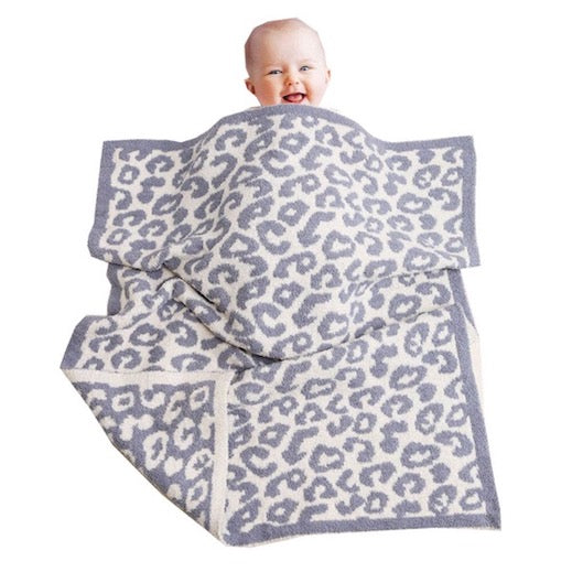 Blue Kids Leopard Patterned Blanket Baby Animal Print Blanky Comfy Warm Soft Cozy Blanket will keep the baby warm and comfortable. Easy to fold and transport, bring this luxurious cozy blanket wherever you go, keeps you child warm for nap time! Perfect Birthday Gift, Christmas Gift, Baby Shower, Gender Reveal Party