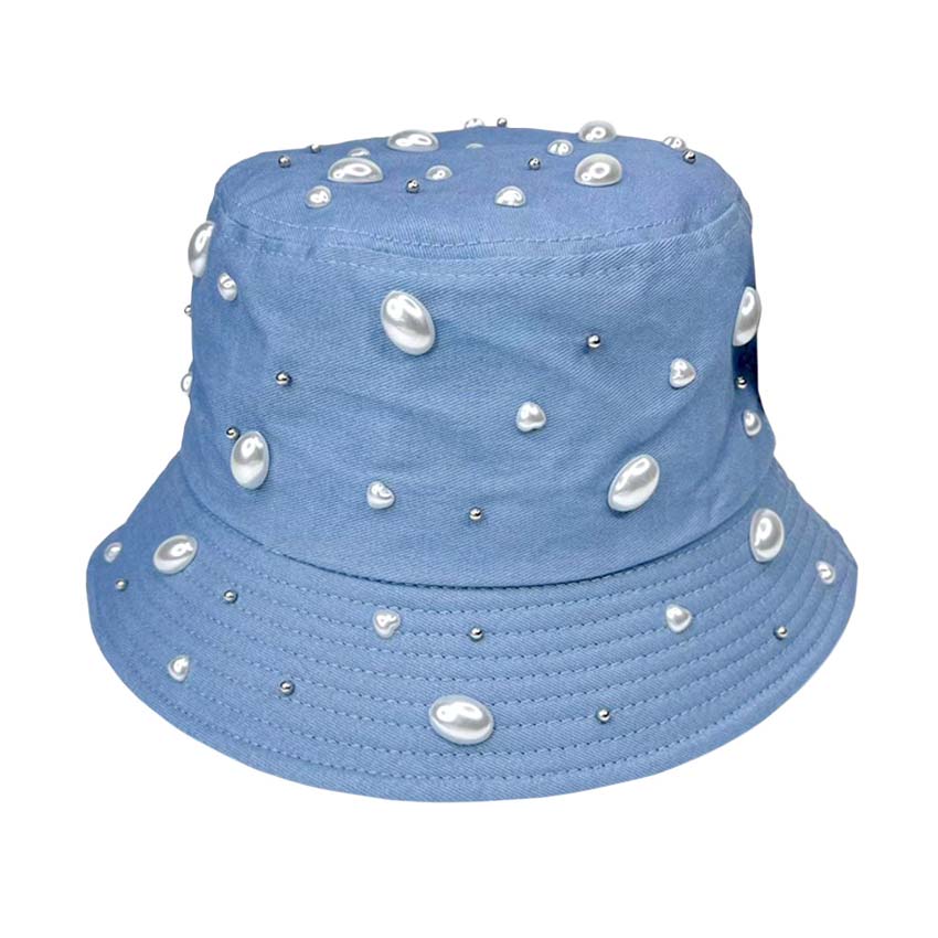 Blue Pearl Embellished Bucket Hat, a beautifully designed hat with combinations of perfect colors that will make your choice enrich to match your outfit. The Pearl embellished bucket hat makes you tremendous at the party and absolutely gets many compliments. Show your trendy side with this lovely bucket hat. Offer great protection, Keeps the sun from your face. 