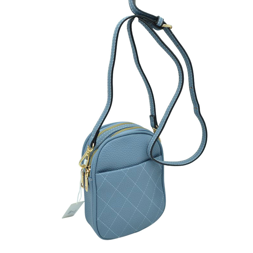 Blue Small Crossbody mobile Phone Purse Bag for Women, This gorgeous Purse is going to be your absolute favorite new purchase! It features with adjustable and detachable handle strap, upper zipper closure with a double pocket. Ideal for keeping your money, bank cards, lipstick, coins, and other small essentials in one place. It's versatile enough to carry with different outfits throughout the week. It's perfectly lightweight to carry around all day with all handy items altogether.