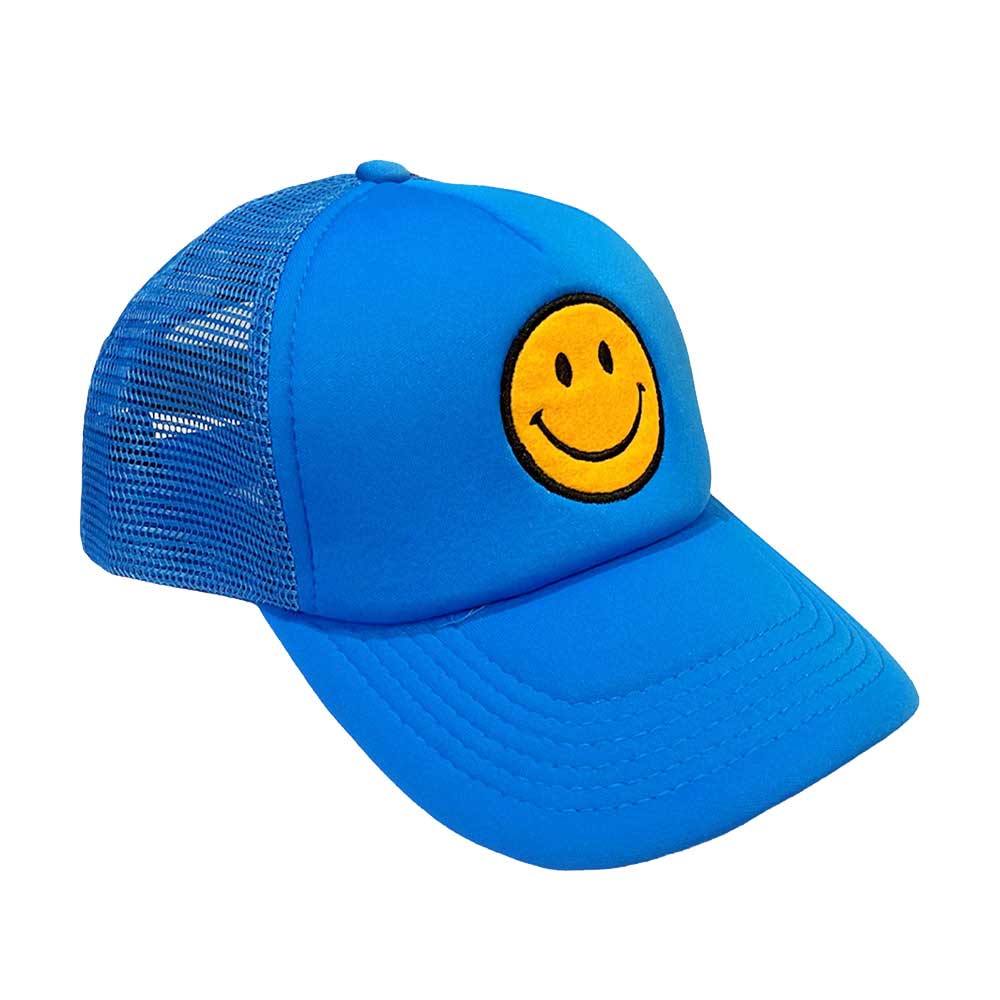 Blue Smile Accented Mesh Back Baseball Cap, This fun cool smile accented embroidered baseball Cap is made for you. It's fully adjustable and easy to style! Protect your skin from harmful UV rays and keep your hair out of your face and eyes by wearing this comfortable baseball cap during all your outdoor activities like exercising, running, playing tennis, sports and camping!