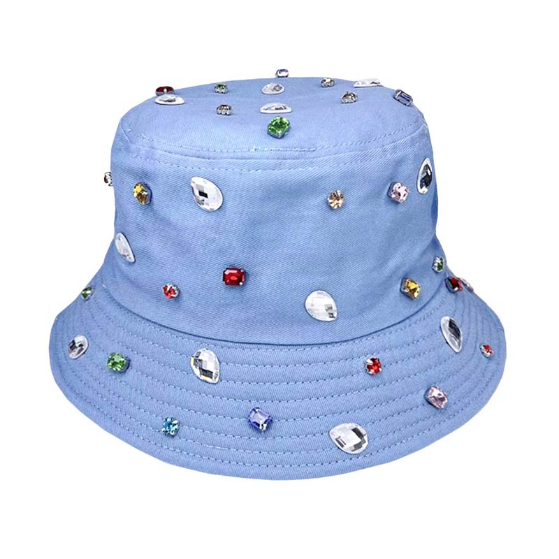 Blue Stone Embellished Bucket Hat, a beautifully designed hat with combinations of perfect colors that will make your choice enrich to match your outfit. The stone embellished bucket hat makes you sparkly at the party and absolutely gets many compliments.