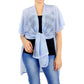 Blue Striped Net Cover Up Kimono Poncho, on trend & fabulous, a luxe addition to any weather ensemble. The perfect accessory, luxurious, trendy, super soft chic capelet, keeps you very comfortable. You can throw it on over so many pieces elevating any casual outfit! Perfect Gift for Wife, Mom, Birthday, Holiday, Anniversary, Fun Night Out.