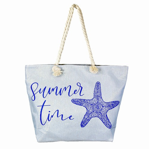 Blue Starfish Summer Beach Bag; great if you are out shopping, going to the pool or beach, this bright tote bag is the perfect accessory. Spacious enough for carrying all your essentials. Great for Beach, Vacation, Pool, Birthday Gift, Anniversary Gift, Summer Starfish Shopper Bag, Soft Rope Handles The Must Have Accessory!