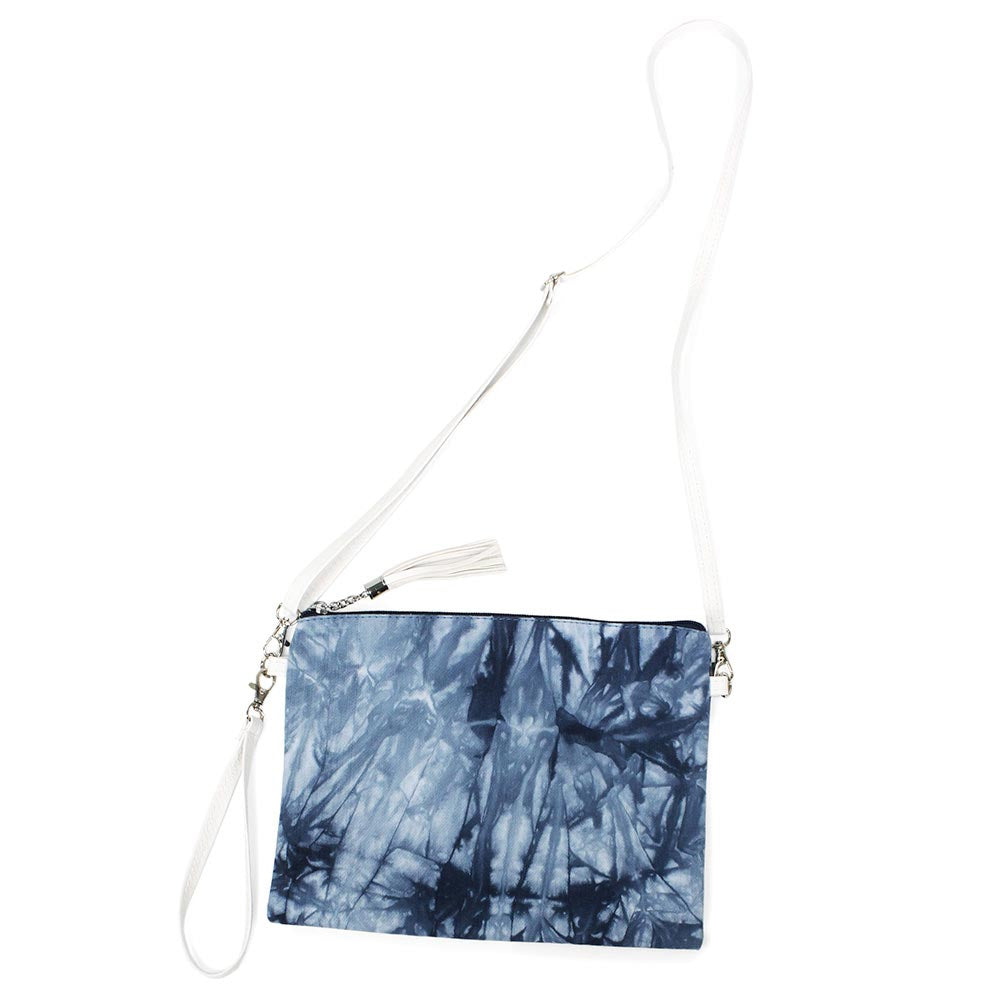 Blue Tie Dye Wristlet Clutch Crossbody Bag, comes with attached and detached straps to ensure easy carrying and comfort. It looks like the ultimate fashionista while carrying this trendy wristlet crossbody clutch bag! Easy to carry especially when you need hands-free and lightweight to run errands or a night out on the town. It will be your new favorite accessory to hold onto all your necessary items. An excellent gift item for birthdays, holidays, Christmas, new Year, etc.