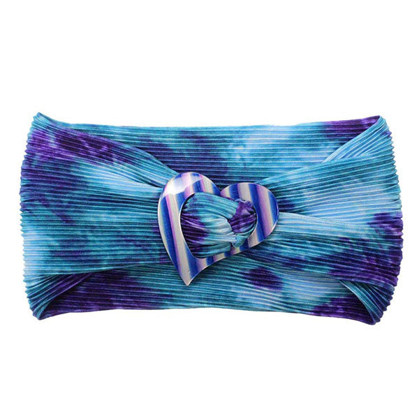 Blue Tie dye Heart Knot Headband. Create a natural look while perfectly matching your color with the easy to use Tie dye Heart Knot Headband. Adds a super neat and trendy twist to any boring style. Be the ultimate trendsetter wearing this chic headband with all your stylish outfits! Perfect for everyday wear; special occasions, outdoor festivals and more.