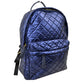 Blue Women's Performance Twill Campus Quilted Backpack. This weather-friendly, water-repellent fabric is durable & lightweight for everyday use. Keep your tech essentials safe with 2 interior mesh slip pockets that work as laptop or tablet compartments for work or school, add in the zippered top closure & fully printed cotton lining & you're ready to conquer the day. 
