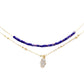 Layered Chain CZ Hamsa Hand Pendant on Metal Chain, second row Blue stones on chain necklace. CZ Hamsa Pendant necklace, Hamsa Hand brings its owner happiness, luck, health & good fortune, wearing this can bring you good luck! the Cubic Zirconia Crystals shine and add a shimmer to your attire. Perfect Birthday Gift, Anniversary Gift, Mother's Day Gift, Graduation Gift, Just Because Gift, Bridesmaid Keepsake