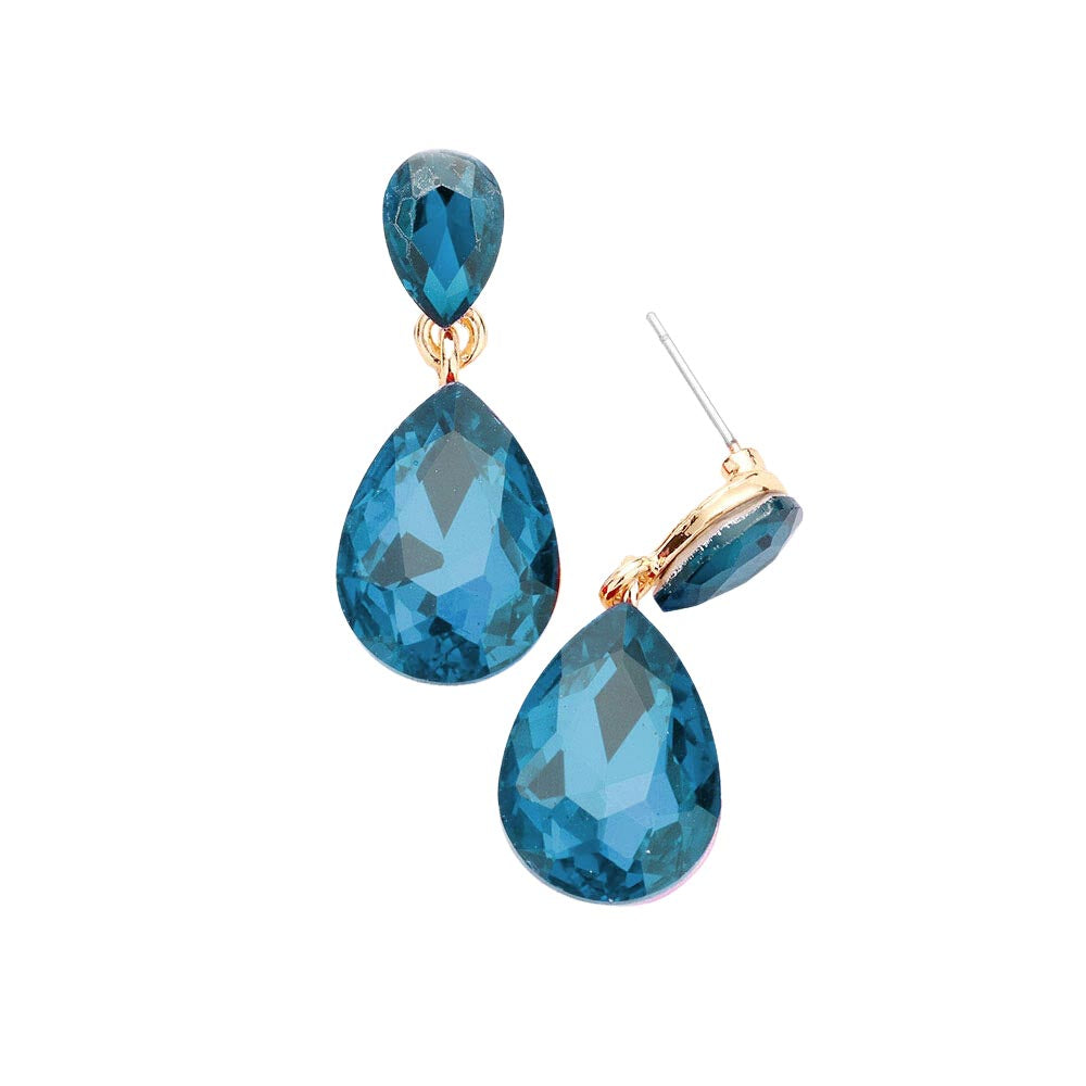 Blue Zircon Glass Crystal Teardrop Dangle Earrings, these teardrop earrings put on a pop of color to complete your ensemble & make you stand out with any special outfit. The beautifully crafted design adds a gorgeous glow to any outfit on special occasions. Crystal Teardrop sparkling Stones give these stunning earrings an elegant look. Perfectly lightweight, easy to wear & carry throughout the whole day. 