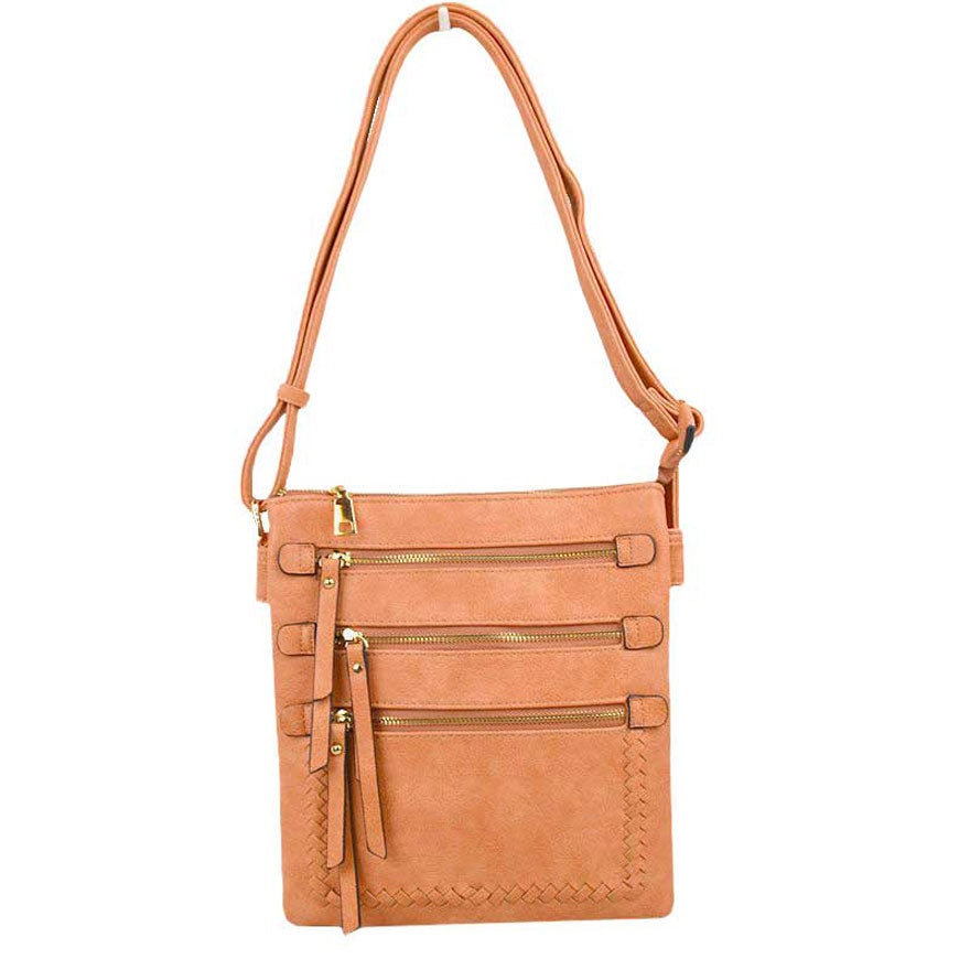 Blush Fashionable Womens Soft Leather Crossbody Purse Shoulder Bag, Show your trendy side with this awesome crossbody bag. Have fun and look stylish. Versatile enough for wearing straight through the week, perfectly lightweight to carry around all day. Hands-Free Cross-Body adds an instant runway style to your look, giving it ladylike chic. This handbag is destined to become your new favorite. Detachable, adjustable crossbody strap. Exterior front zip pocket.