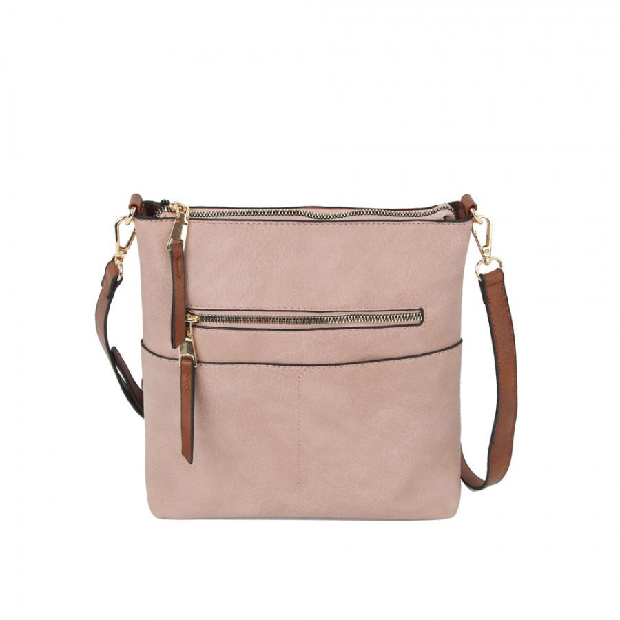 Blush Vegan Zip Pocket Crossbody Bag Faux Leather Zip Pocket Crossbody Bag Zipper top closure, lined interior, adjustable strap, accessorize like the ultimate fashionista, small crossbody will be your new favorite accessory. Perfect Birthday Gift, Anniversary Gift, Thank you Gift, Just Because Gift, Everyday Day to Night Bag