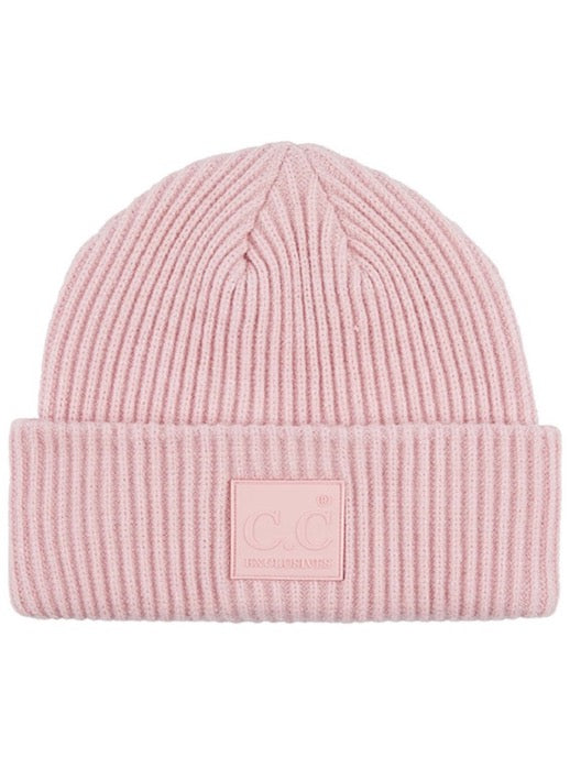 Blush Pink C.C Solid Ribbed Knit Beanie With Rubber Patch Comfy Warm Winter Hat; reach for this classic toasty hat to keep you nice n warm in the chilly winter weather, the wintry touch finish to your outfit. Perfect Gift Birthday, Christmas, Holiday, Anniversary, Stocking Stuffer, Secret Santa, Valentine's Day, Loved One, BFF