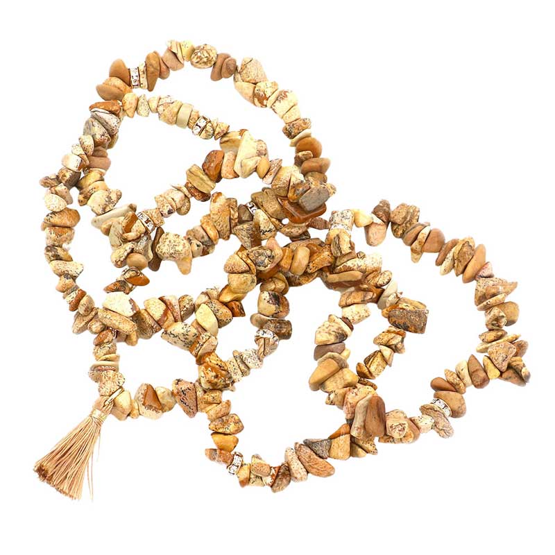Brown 5PCS Natural Stone Tassel Multi Layered Bracelets, Add this 5 piece multi layered bracelet with tassel to light up any outfit, feel absolutely flawless. perfectly lightweight for all-day wear, coordinate with any ensemble from business casual to everyday wear, the perfect addition to every outfit. Adds a touch of nature-inspired beauty to your look. 