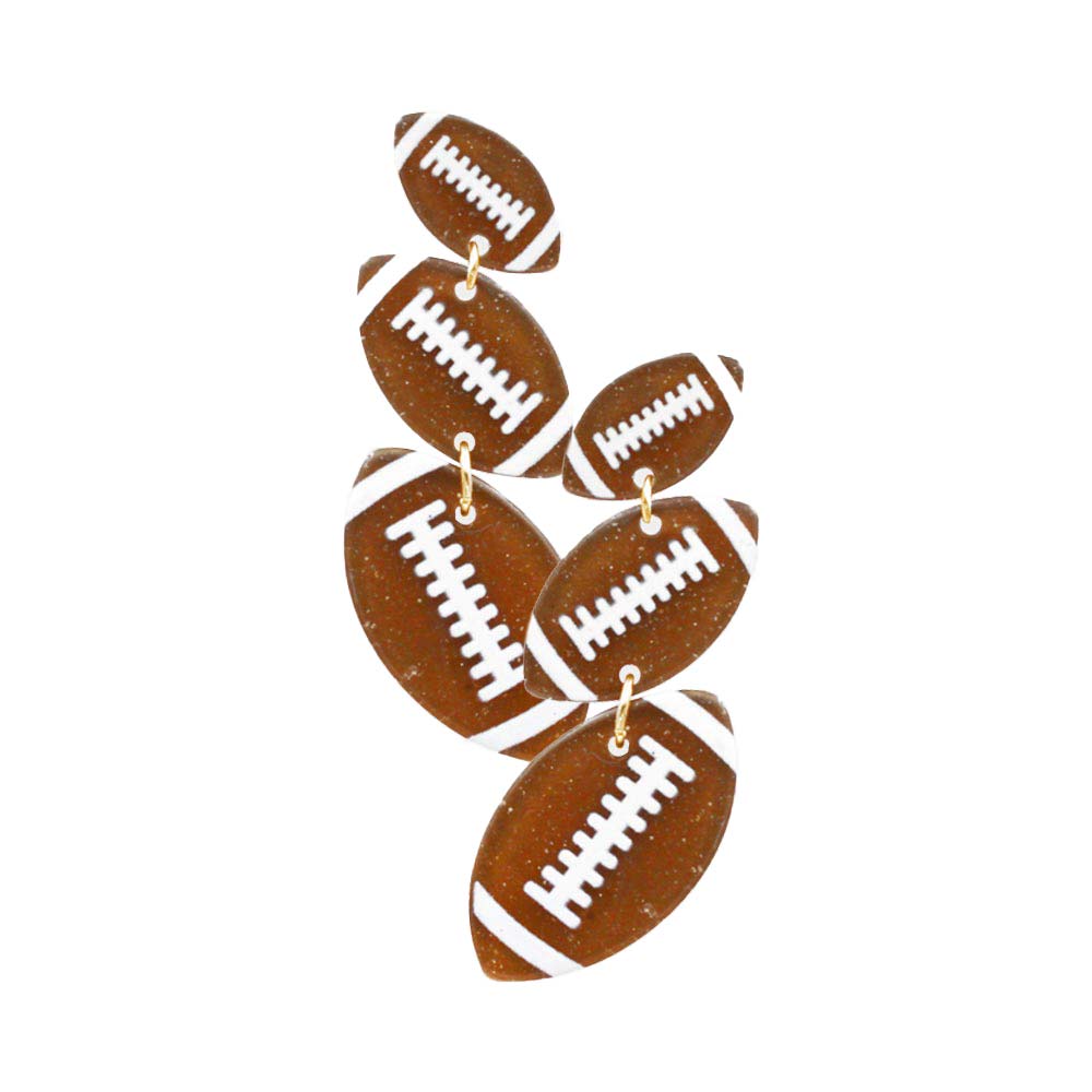 Brown Acetate Football Link Earrings, These sports themed earring is a bold, eye-catching design. These modern & cool designed earrings feature everything from casual to sophisticated looks. Earrings that fits your lifestyle! It will be your new favorite accessory. Coordinate with any ensemble from business casual to everyday wear. Perfect Birthday, Anniversary , Mother's Day , Just Because, Thank you Gift.