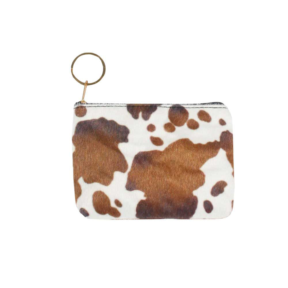 Brown Cow Patterned Coin Card Purse, absolutely perfect for carrying makeup, money, credit cards, keys or coins. It comes with a wristlet for easy carrying. Lightweight and easy to carry. Put it in your bag and find it quickly with it's bright colors. Great for running small errands while keeping your hands free. This fashionable bag will be your companion and new favorite accessory. Perfect for Birthday Gift, Mother's Day Gift, Graduation Gift or any other events. Stay hassle free and comfortable!