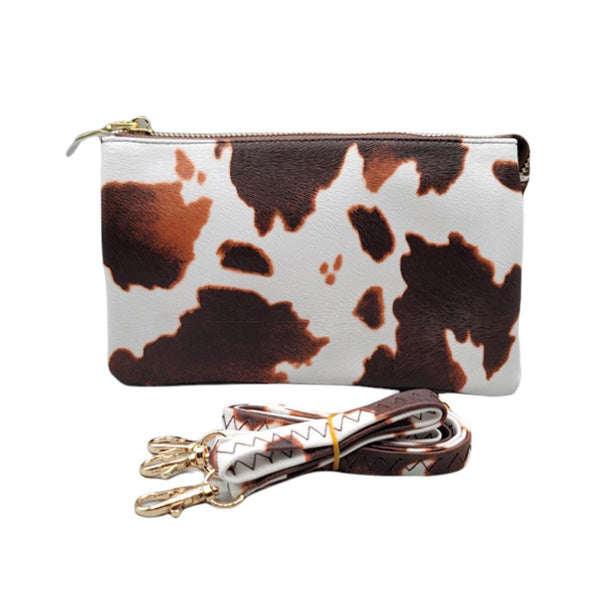 Brown Cow Patterned Trio Faux Leather Rectangle Crossbody Bag, Look like the ultimate fashionista with these Crossbody bags! Add something special to your outfit! This fashionable bag will be your new favorite accessory. Perfect Birthday Gift, Anniversary Gift, Mother's Day Gift, Graduation Gift.