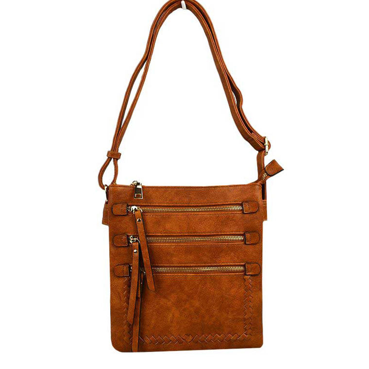 Brown Fashionable Womens Soft Leather Crossbody Purse Shoulder Bag, Show your trendy side with this awesome crossbody bag. Have fun and look stylish. Versatile enough for wearing straight through the week, perfectly lightweight to carry around all day. Hands-Free Cross-Body adds an instant runway style to your look, giving it ladylike chic. This handbag is destined to become your new favorite. Detachable, adjustable crossbody strap. Exterior front zip pocket.