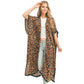 Brown Leopard Patterned Cover Up Kimono Poncho, this timeless leopard patterned kimono Poncho is soft, lightweight, and breathable fabric, close to the skin, and comfortable to wear. Sophisticated, flattering, and cozy. look perfectly breezy and laid-back as you head to the beach. A fashionable eye-catcher will quickly become one of your favorite accessories.
