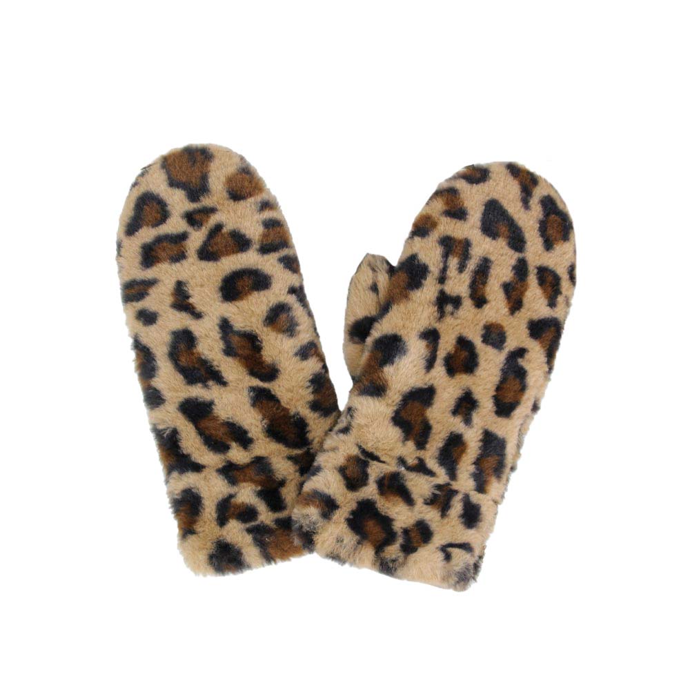 Brown Leopard Patterned Faux Fur Lining Mitten Gloves, are a smart, eye-catching, and attractive addition to your outfit. These trendy gloves keep you absolutely warm and toasty in the winter and cold weather outside. Accessorize the fun way with these gloves. It's the autumnal touch you need to finish your outfit in style. 