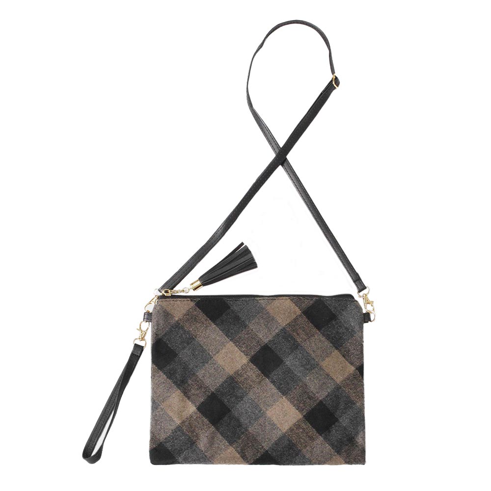 Brown Plaid Check Crossbody Clutch Bag, extends your fashion and confidence. These trendy and colorful bags come with adjustable and detachable hand straps to enhance your comfortability. Different colors give you the choice to take your own. It's lightweight and easy to carry. A perfect gift for birthdays, holidays, Christmas, New year, etc.