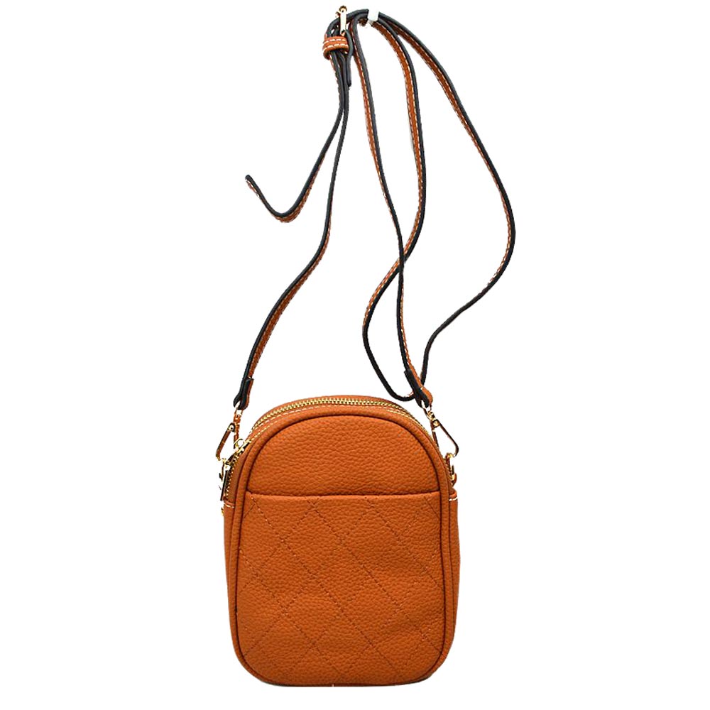 Brown Small Crossbody mobile Phone Purse Bag for Women, This gorgeous Purse is going to be your absolute favorite new purchase! It features with adjustable and detachable handle strap, upper zipper closure with a double pocket. Ideal for keeping your money, bank cards, lipstick, coins, and other small essentials in one place. It's versatile enough to carry with different outfits throughout the week. It's perfectly lightweight to carry around all day with all handy items altogether.