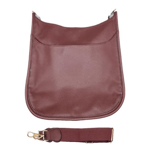 Brown Solid Colored Faux Leather Detailed Adjustable Crossbody Tote Handbag; Best Seller plenty of room to fit all your items. Comes with two inside slip pockets and one inside zipper pocket, can be worn as a crossbody bag. Perfect for work, Birthday Gift, Anniversary Gift, Daily Handbag, Thank you Gift, Everything Bag 