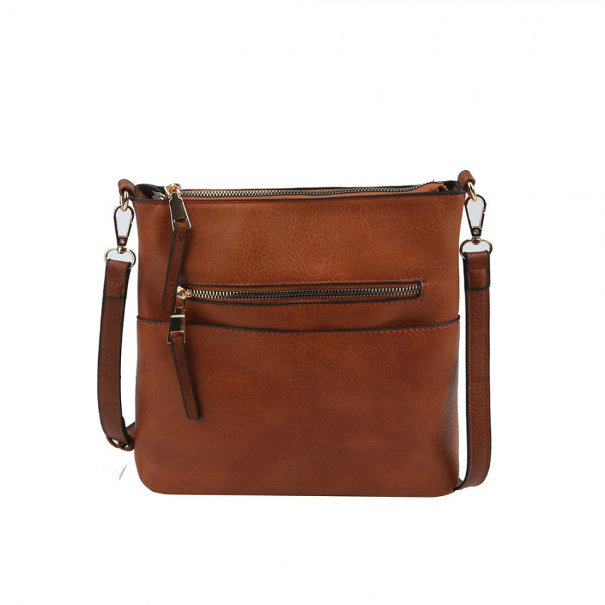 Brown Vegan Zip Pocket Crossbody Bag Faux Leather Zip Pocket Crossbody Bag Zipper top closure, lined interior, adjustable strap, accessorize like the ultimate fashionista, small crossbody will be your new favorite accessory. Perfect Birthday Gift, Anniversary Gift, Thank you Gift, Just Because Gift, Everyday Day to Night Bag