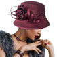 Burgundy Bow Accented Dressy Hat, Fashionable big bow dressy hat for ladies Fall and Winter outdoor events. Elegant and charming designed, a hat will make you keep your back straight, feel confident and be admirable, especially when the hat is not just fashionable, but when it totally fits your personal style! Perfect fashion hat for wedding, photoshoot, fashion show, play, bridal party, tea party and others.