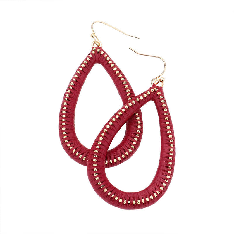 Burgundy Open Teardrop Dangle Earrings, These fashionable trendy Teardrop earrings for women are suitable for every girl as well! Wearing it you are a unique fashion in the crowd. Fun handcrafted jewelry that fits your lifestyle, adding a pop of pretty color. Enhance your attire with these vibrant artisanal earrings to show off your fun trendsetting style. Perfect for Valentine’s Day, bachelorette party, Beach Party, Vacation Earrings, Party Earrings etc.