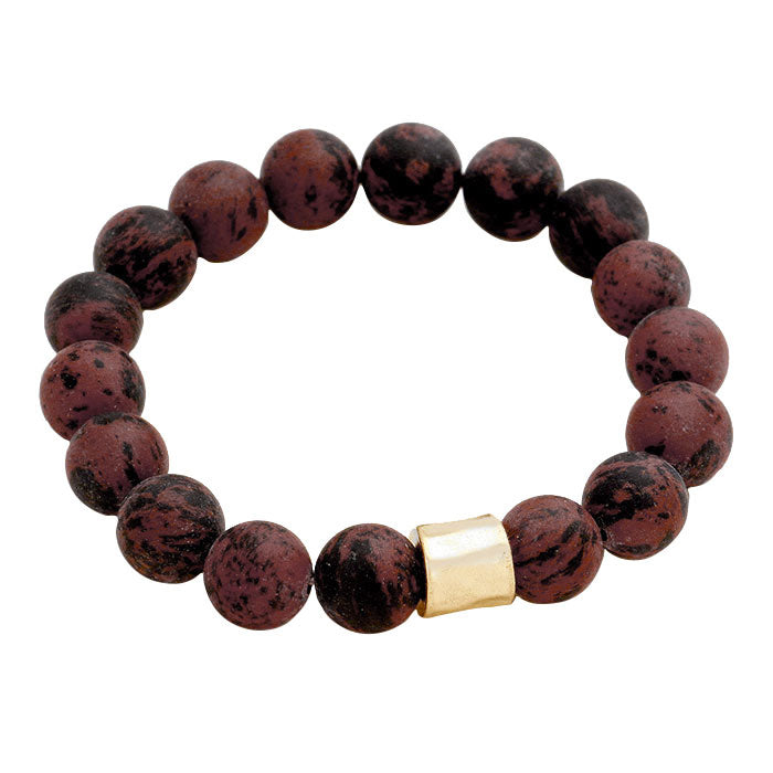 Burgundy Semi precious stone beaded stretch bracelet, Look like the ultimate fashionista with these stretch bracelet! this stunning stone beaded bracelet can light up any outfit, and make you feel absolutely flawless. Fabulous fashion and sleek style adds a pop of pretty color to your attire, coordinate with any ensemble from business casual to everyday wear.