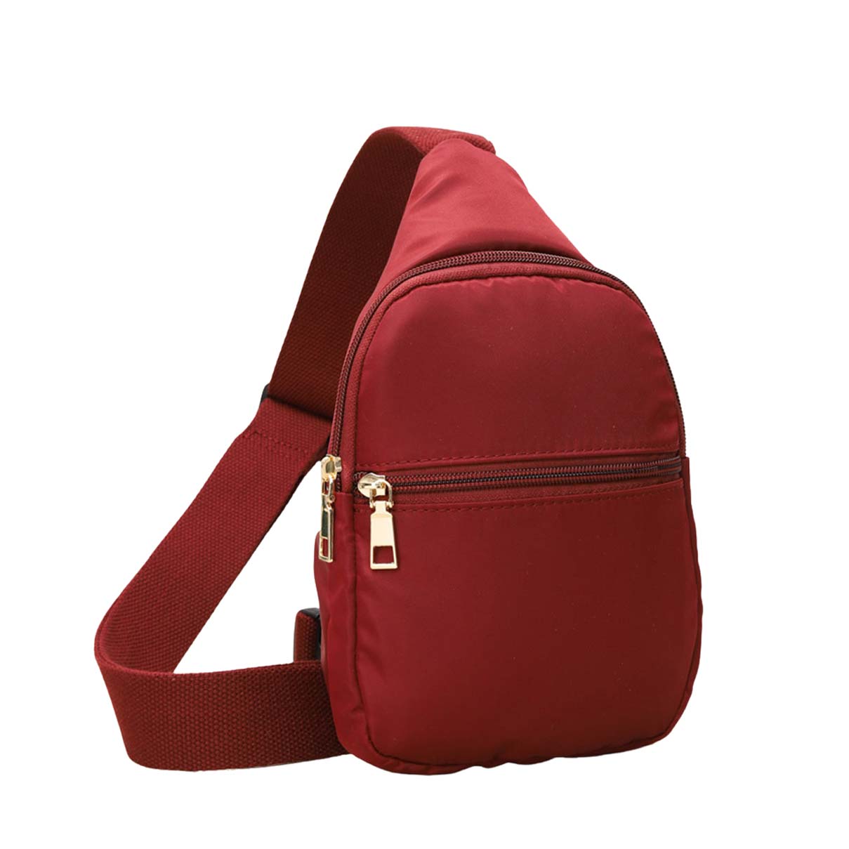 Burgundy Solid Nylon Mini Sling Bag, be the ultimate fashionista while carrying this Solid Nylon Mini Sling bag in style. It's great for carrying small and handy things. Keep your keys handy & ready for opening doors as soon as you arrive. The adjustable lightweight features room to carry what you need for those longer walks or trips.