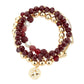 Burgundy  Three PCS - Stone Embellished North Star Charm Multi Beaded Stretch Bracelets, Get ready with these Stretch Evening Bracelet, put on a pop of color to complete your ensemble. Perfect for adding just the right amount of shimmer & shine . Perfect Birthday Gift, Anniversary Gift, Mother's Day Gift, Graduation Gift.