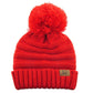 Red Cable Knit Ribbed Chunk Pom Pom Comfy Winter Beanie Hat. Before running out the door into the cool air, you’ll want to reach for this toasty beanie to keep you incredibly warm. Accessorize the fun way with this pom pom hat, it's the autumnal touch you need to finish your outfit in style. Awesome winter gift accessory!