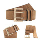 Camel Double Hook Solid Faux Leather Belt, is a great belt with excellent durable Faux leather for ladies. The belt buckle is made from solid metal. Quality leather feels comfortable. It also looks fashionable with casual outfits. This double hook solid leather belt is a good match for a blouse, dress, skirt, jeans, or sweater. Can use it as formal or casual yet classic. It is super easy to use & keeps the full design!