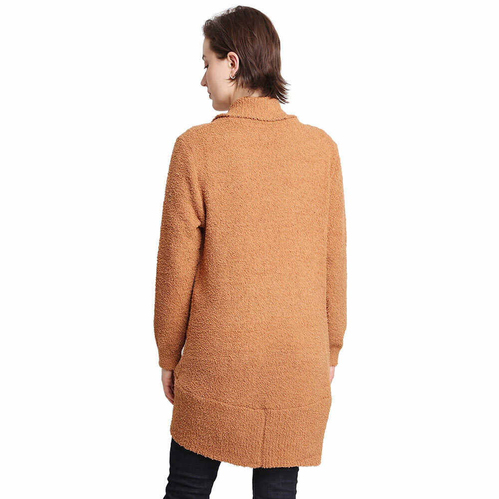 Solid Open Cardigans with Slouchy Long Sleeve the perfect accessory, featuring the  trendy soft chic garment, keeps you warm and toasty, long cardigan for those who like extra layers. Throw it on to elevate any casual outfit! Black, Camel, Ivory; 100% Poly. Microfiber; Hand wash cold