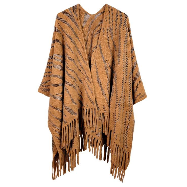 Camel Zebra Patterned Crochet Poncho, on-trend & fabulous will surely amp up your beauty in perfect style. A luxe addition to any cold-weather ensemble. The perfect accessory, luxurious, trendy, super soft chic capelet. It keeps you warm and toasty in winter & cold weather. You can throw it on over so many pieces elevating any casual outfit! Perfect Gift for Wife, Mom, Birthday, Holiday, Anniversary, or Fun Night Out. Have a comfortable winter!