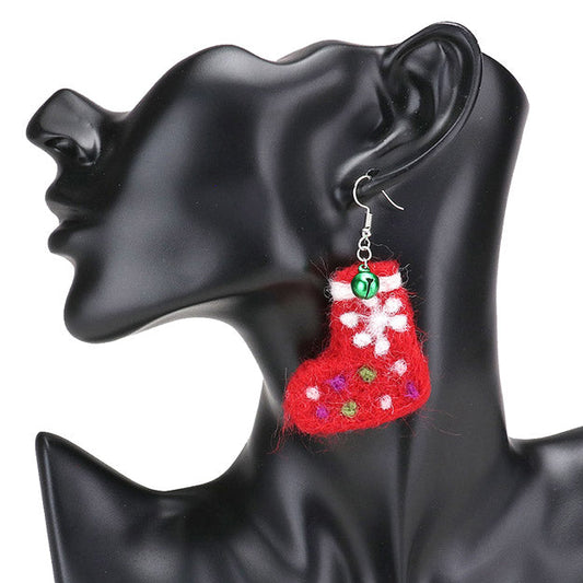 Christmas Sock Earrings Christmas Stocking Earrings Christmas Earrings Dangle Earrings, get into the Christmas spirit with these gorgeous red stocking earrings, will dangle on your earlobes & bring a smile to those who look at you. Perfect Gift December Birthdays, Christmas, Stocking Stuffers, Secret Santa, BFF, etc